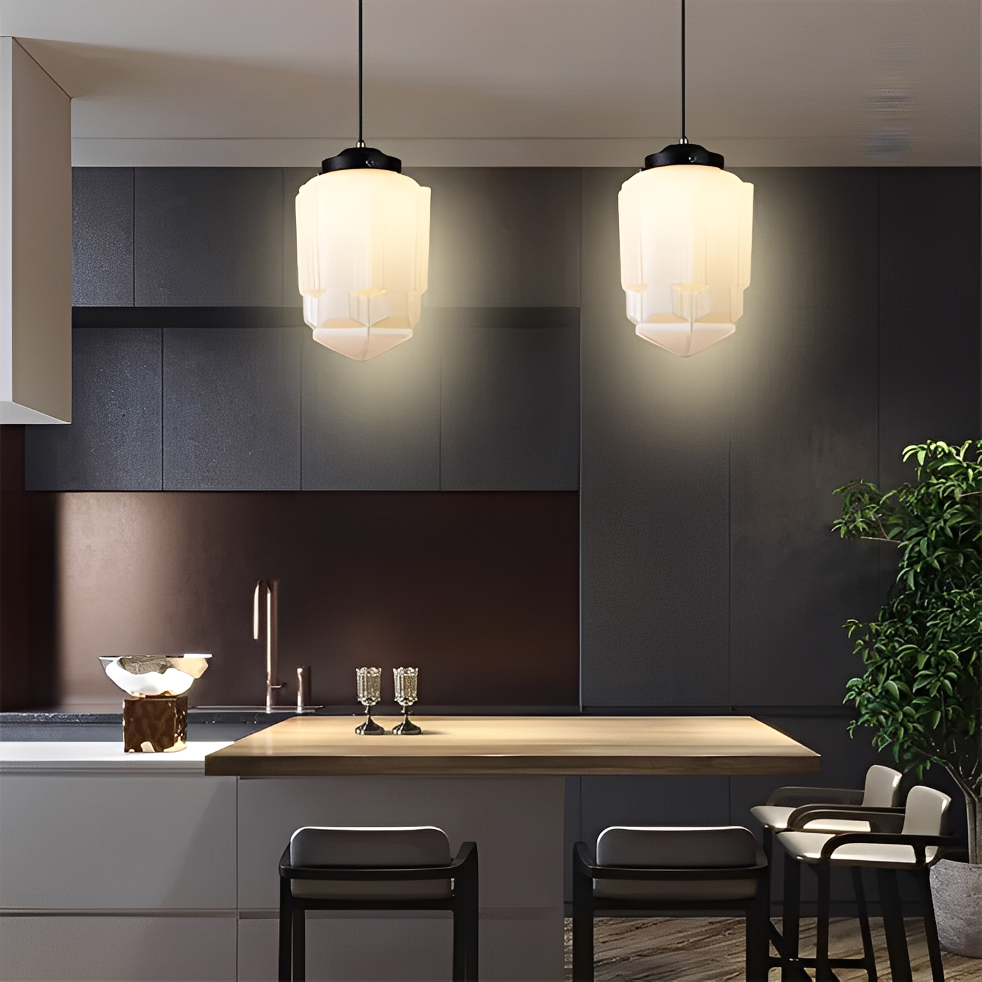 Arvida – Candelabro de Cristal Industrial Retro