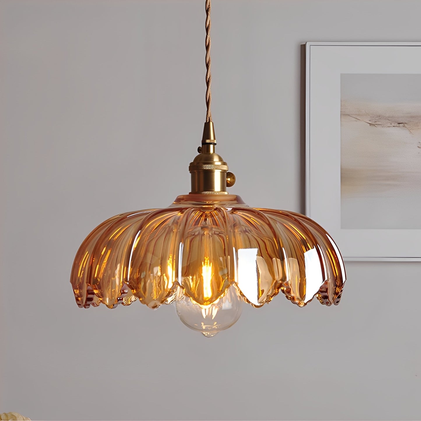 Alaric – Café Kronleuchter en Laiton & Verre