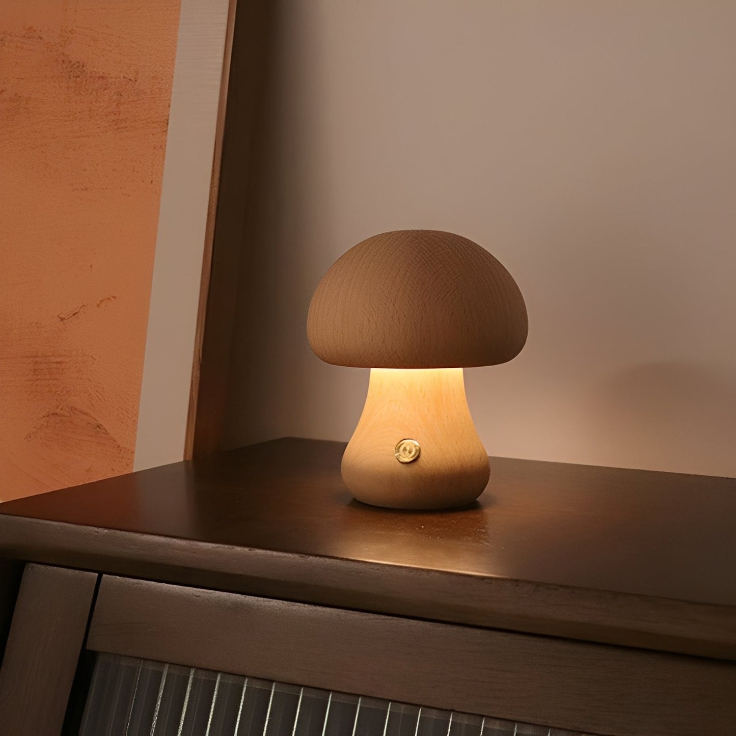 Toshi – Mignonne Lampe de Nuit LED en Bois de Champignon