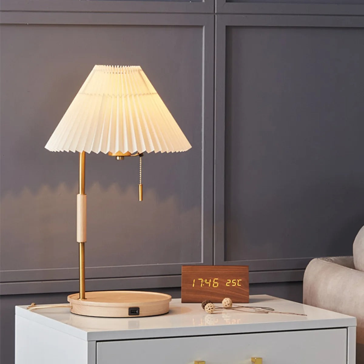 Isabella – Élégante Lampe de Table en Tissu Florentine