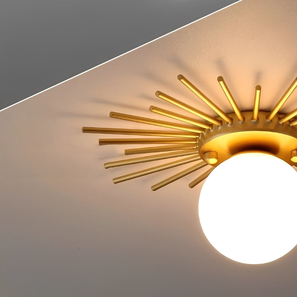 Solena – Lampe de plafond tournesols dorés