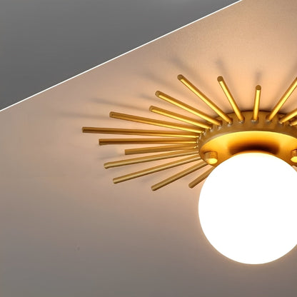 Solena – Lampe de plafond tournesols dorés