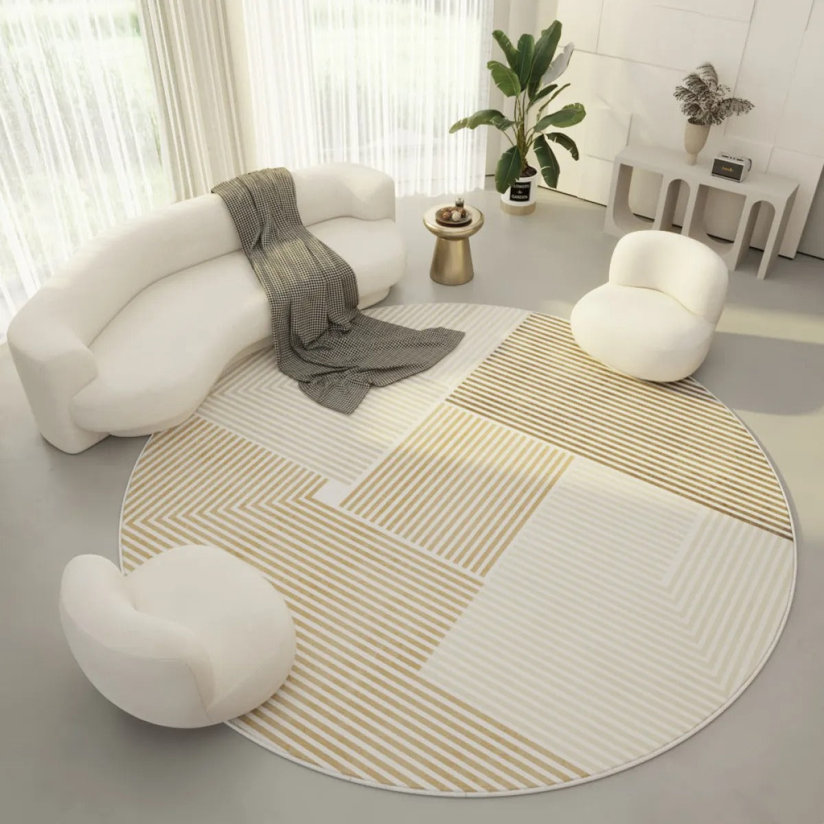 Mira – Tapis Rond Moderne au Design Simple