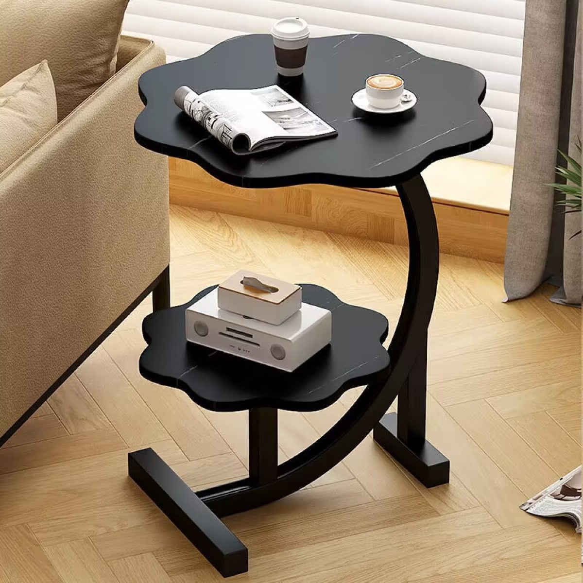 Caliora – Mini Table d'Appoint à Deux Niveaux