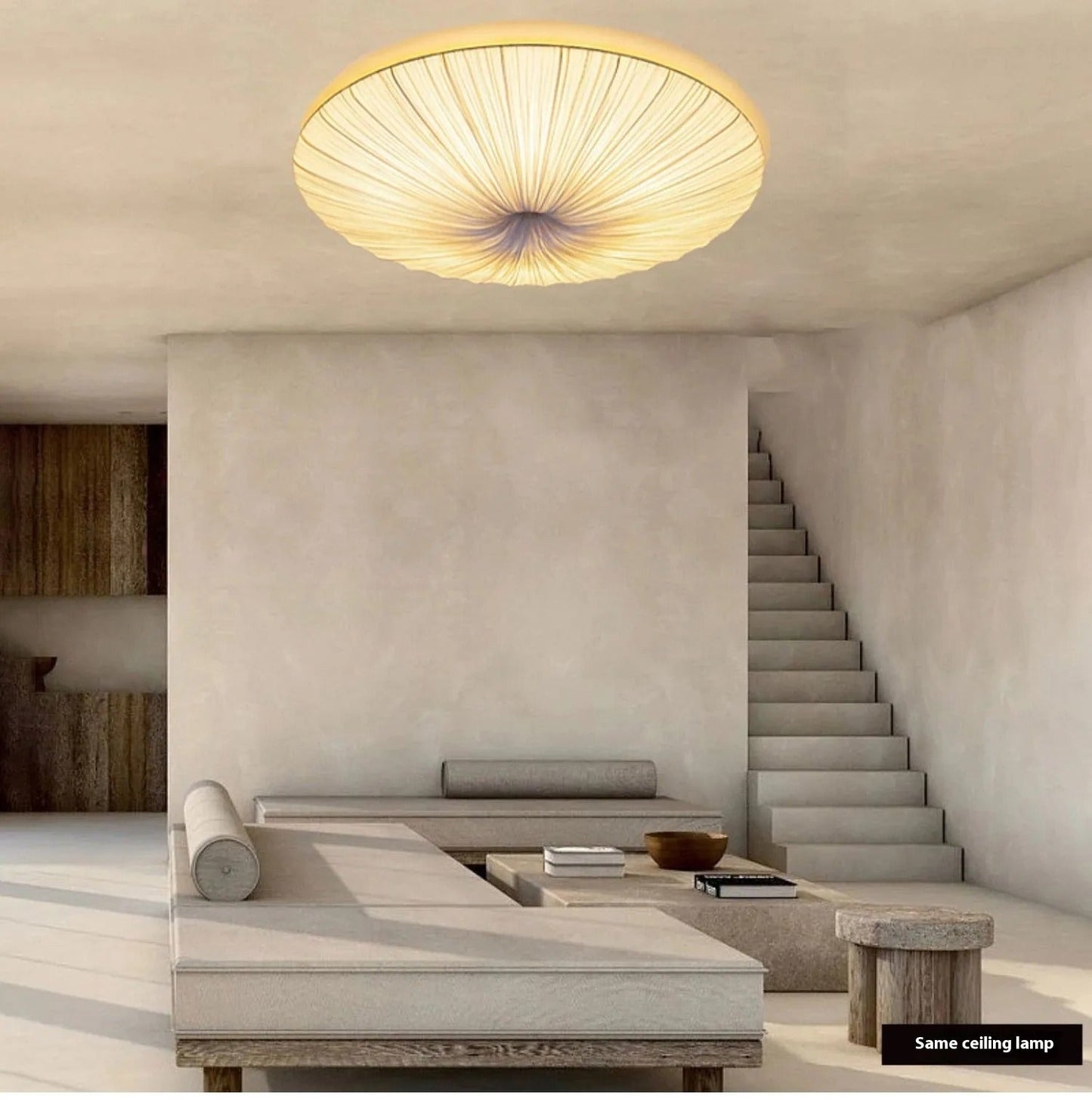 Aiko – Lustre en tissu japonais en beige