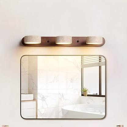 Naomi – Lampe miroir LED en bois & pierre