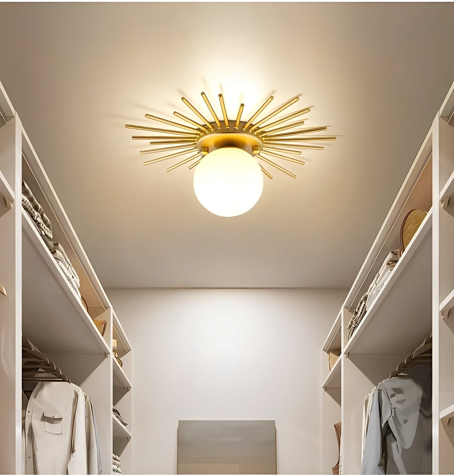 Solena – Lampe de plafond tournesols dorés