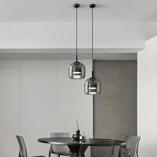 Solenn – Suspension LED en Verre Rétro Moderne