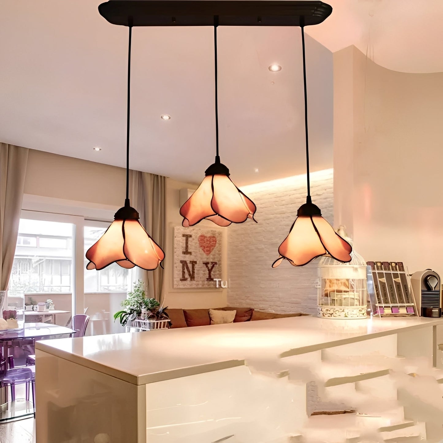 Vivienne – Suspension en Verre Tiffany Rétro