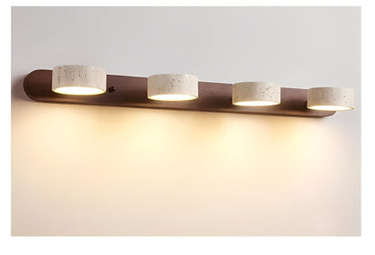 Naomi – Lampe miroir LED en bois & pierre