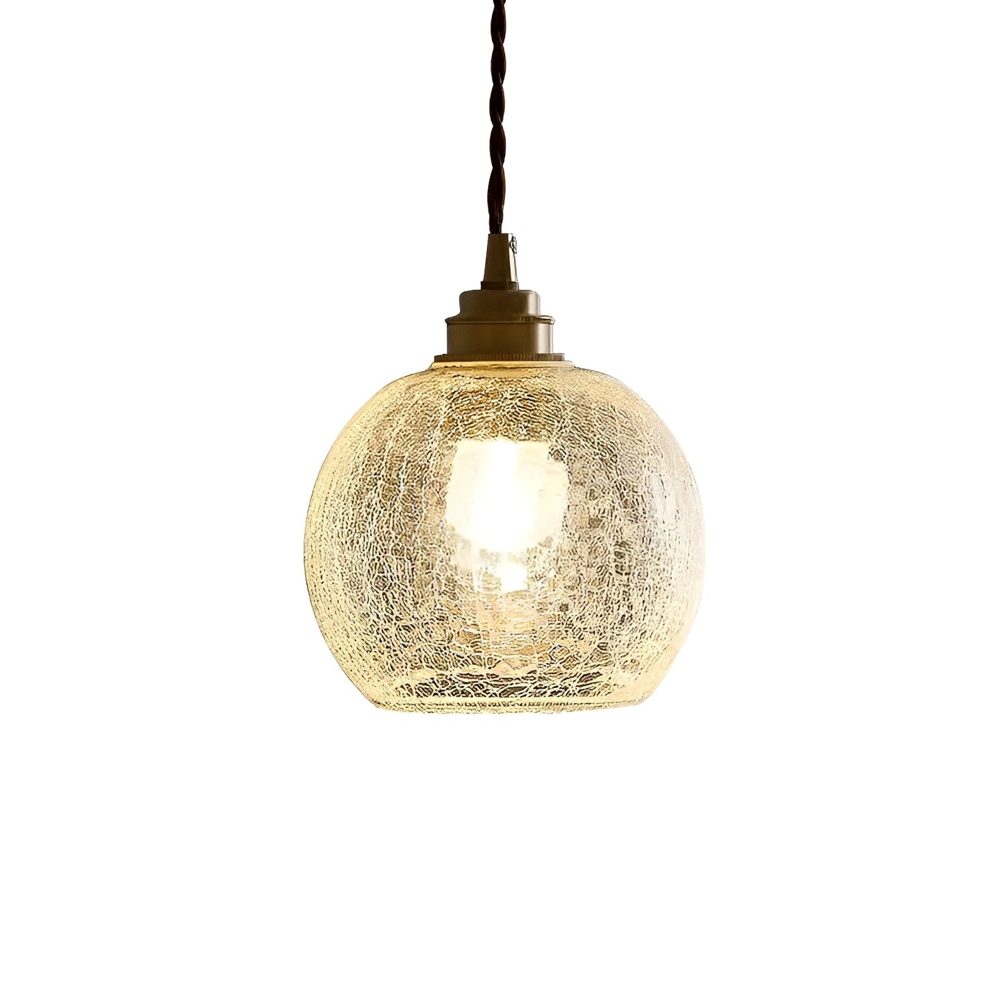 Rhea – Suspension boule de verre en cuivre