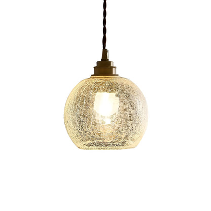 Rhea – Suspension boule de verre en cuivre