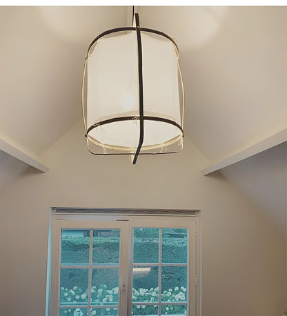 Yuka – Plafonnier Minimaliste en Gaze et Bambou