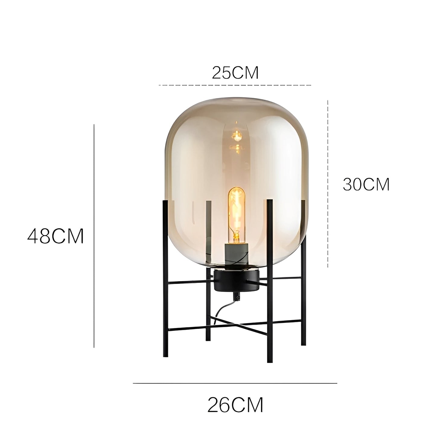 Alva – Lampe de Table en Verre Scandinave
