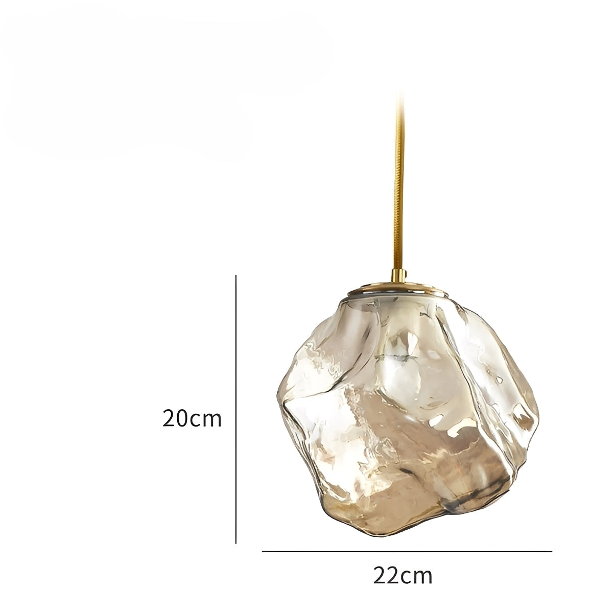 Aria – Lampe pendante en verre de glace et laiton