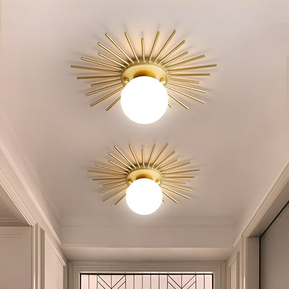 Solena – Lampe de plafond tournesols dorés