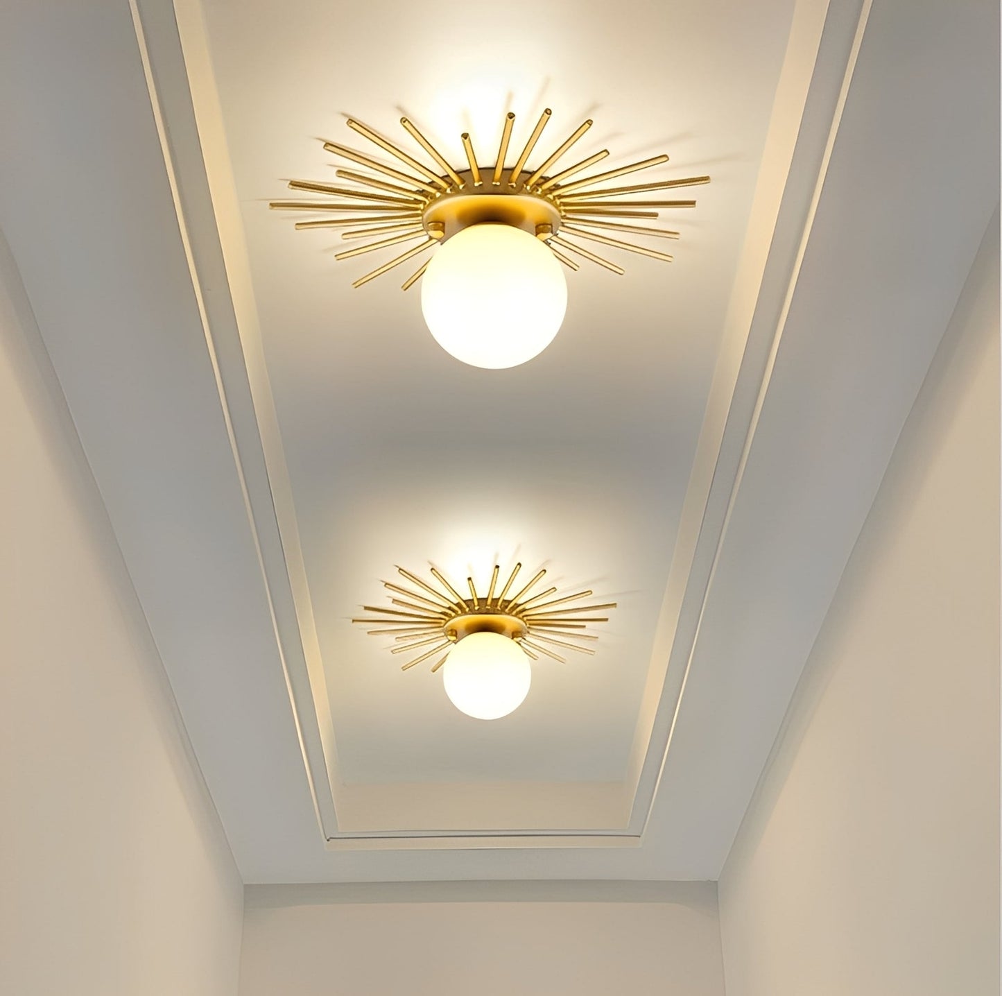 Solena – Lampe de plafond tournesols dorés