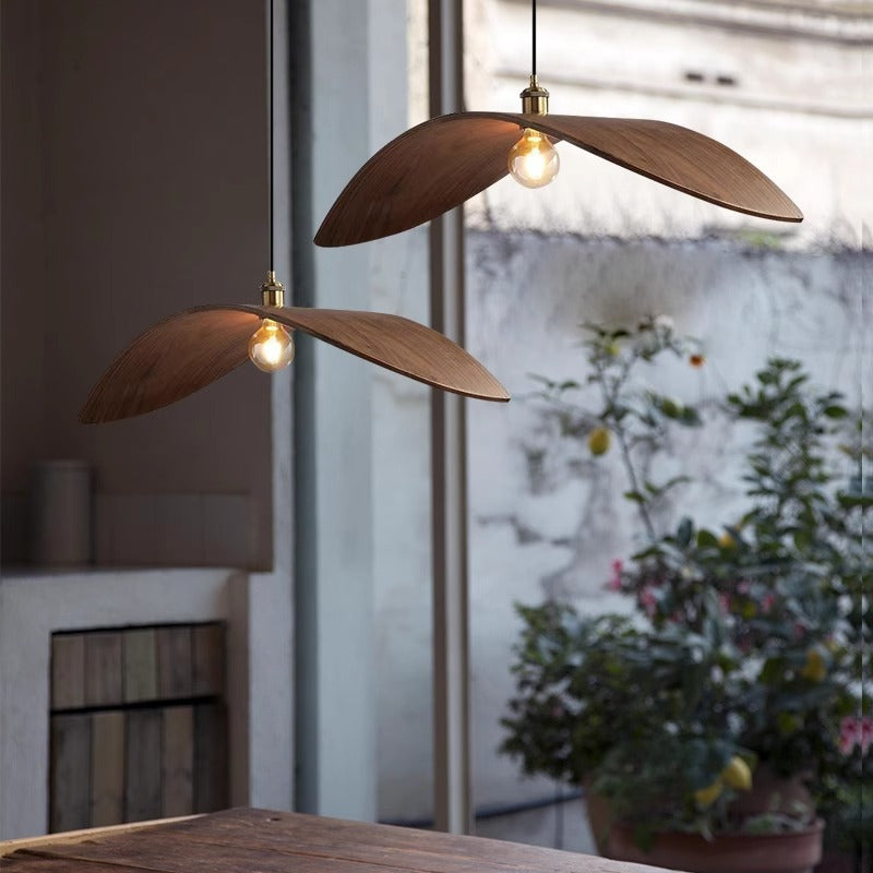 Hanako – Lampe Suspendue Zen en Noyer Japonaise