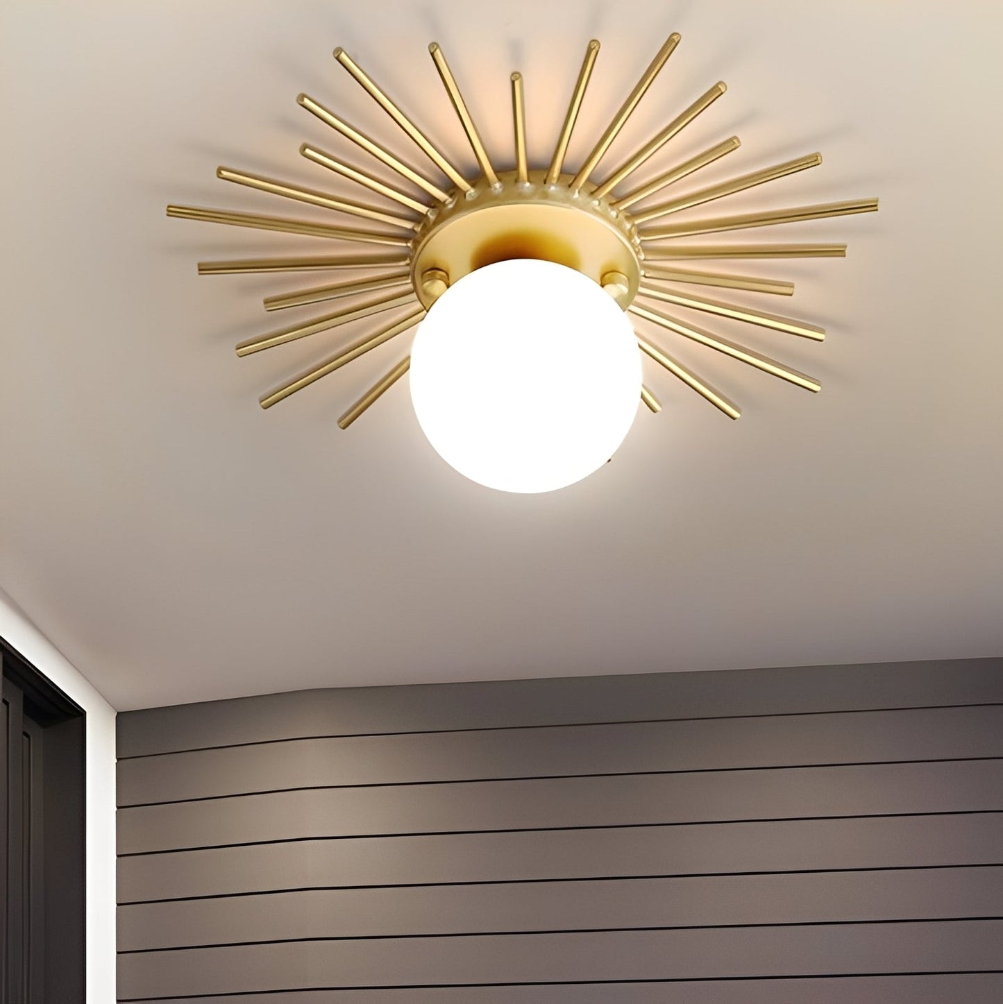 Solena – Lampe de plafond tournesols dorés