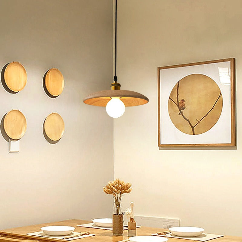 Elha – Lampe de table en bois massif et en acier