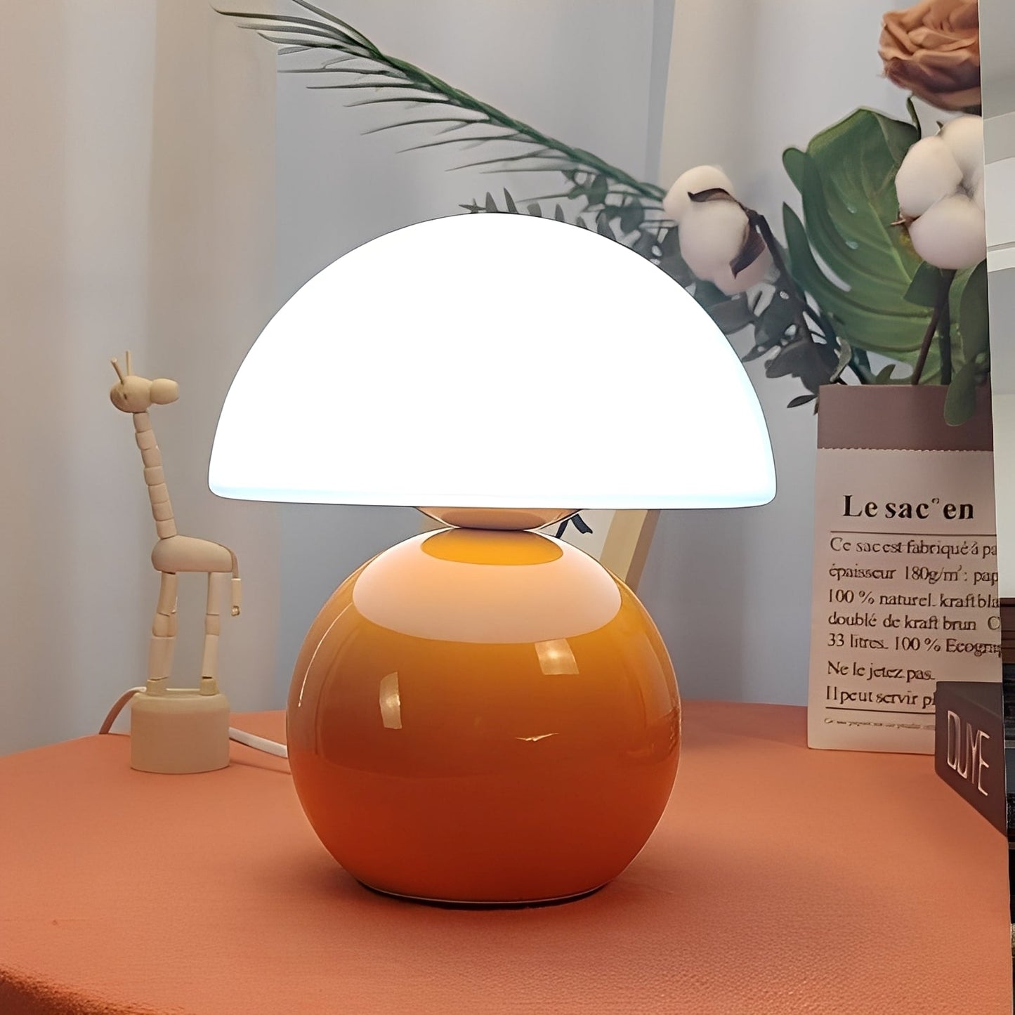 Riko – Lampe de table en céramique en forme de champignon