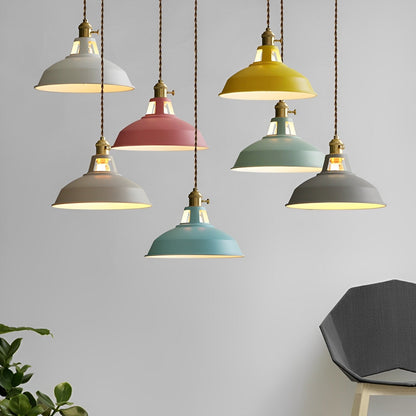Mella – Suspension industrielle design macaron en métal