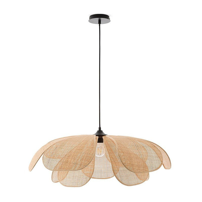 Aurelia – Lampe Suspendue en Fleurs de Rotin Fait Main