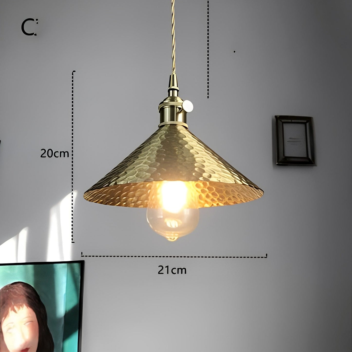 Helena – Lampe Suspendue en Cuivre Américain