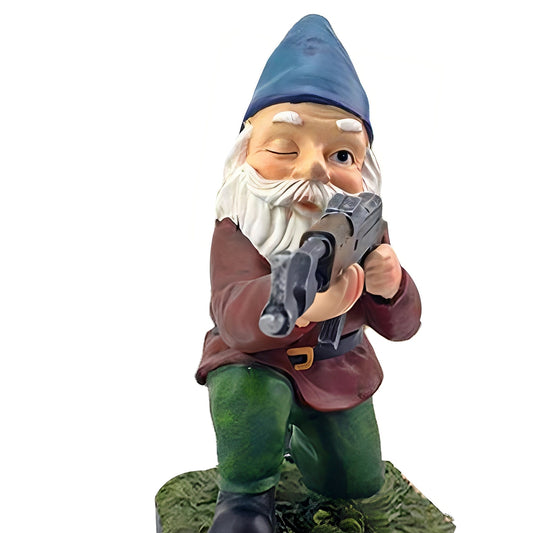 Fritz – Nain de Jardin Drôle en Uniforme de Camouflage