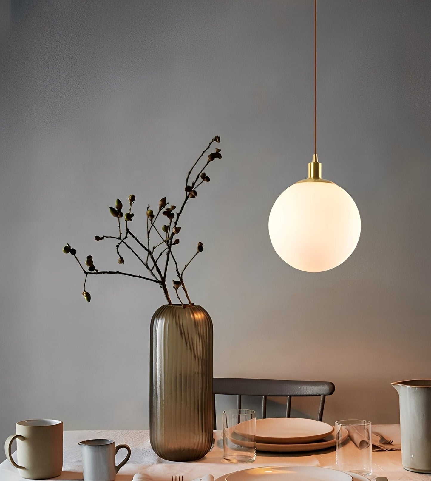 Ariane – Suspension Nordique en Verre Sphère