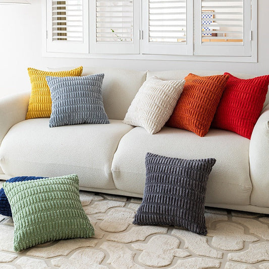 Whea – Coussin en velours côtelé avec structure en épis de blé