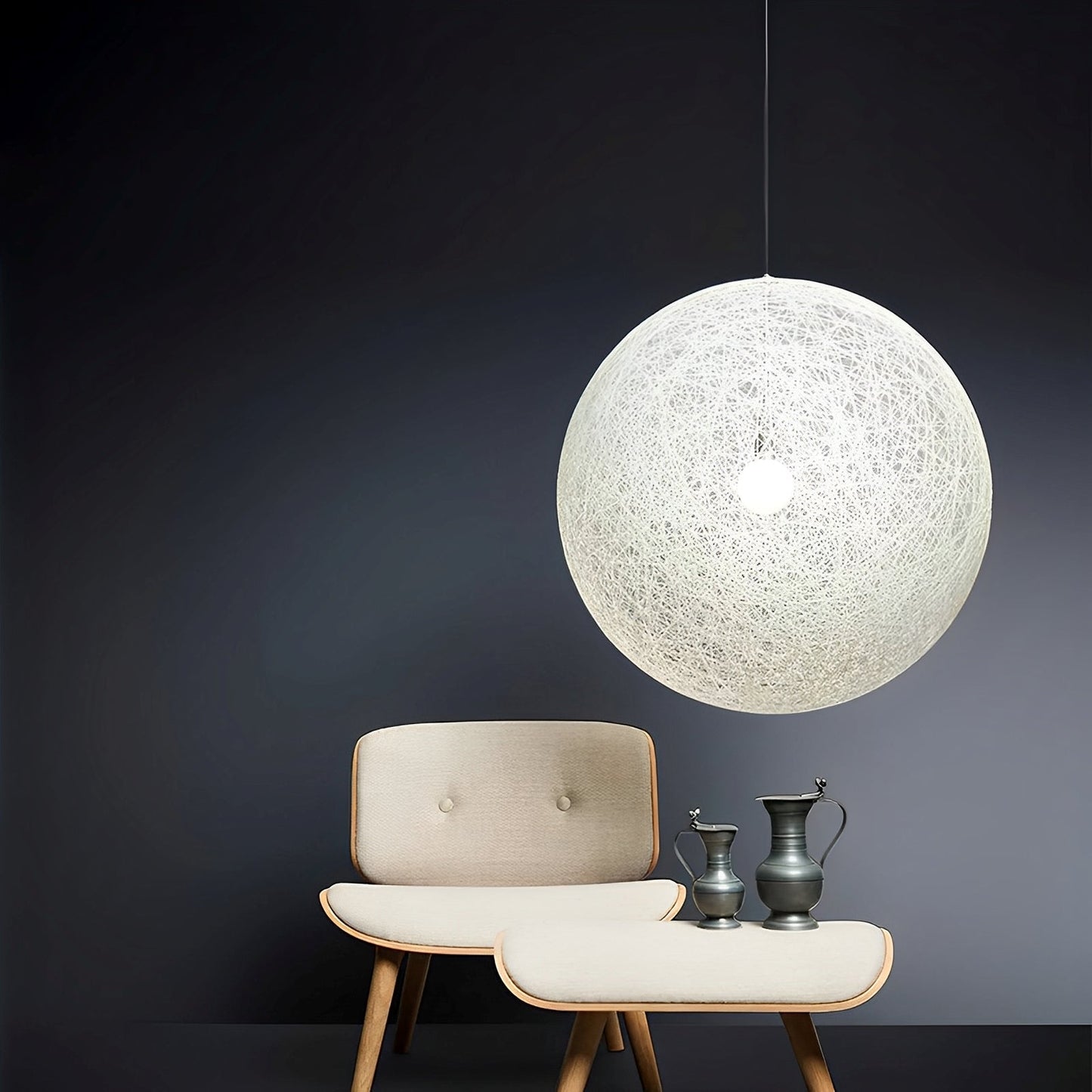 Nali – Lampe suspendue en corde de chanvre tressée à la main