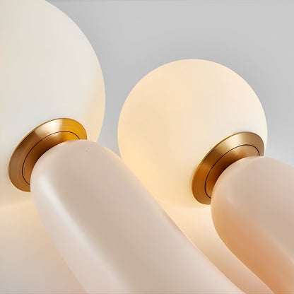 Mireille – Double lampe de table designer en résine et verre