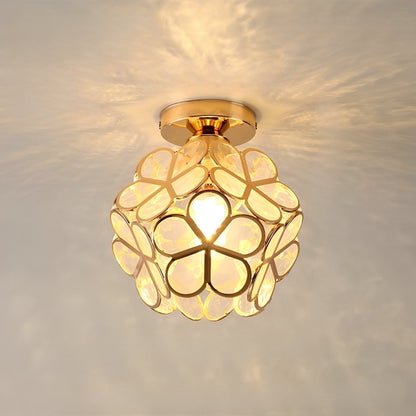 Floria – Lampe de plafond en vitrail style rétro
