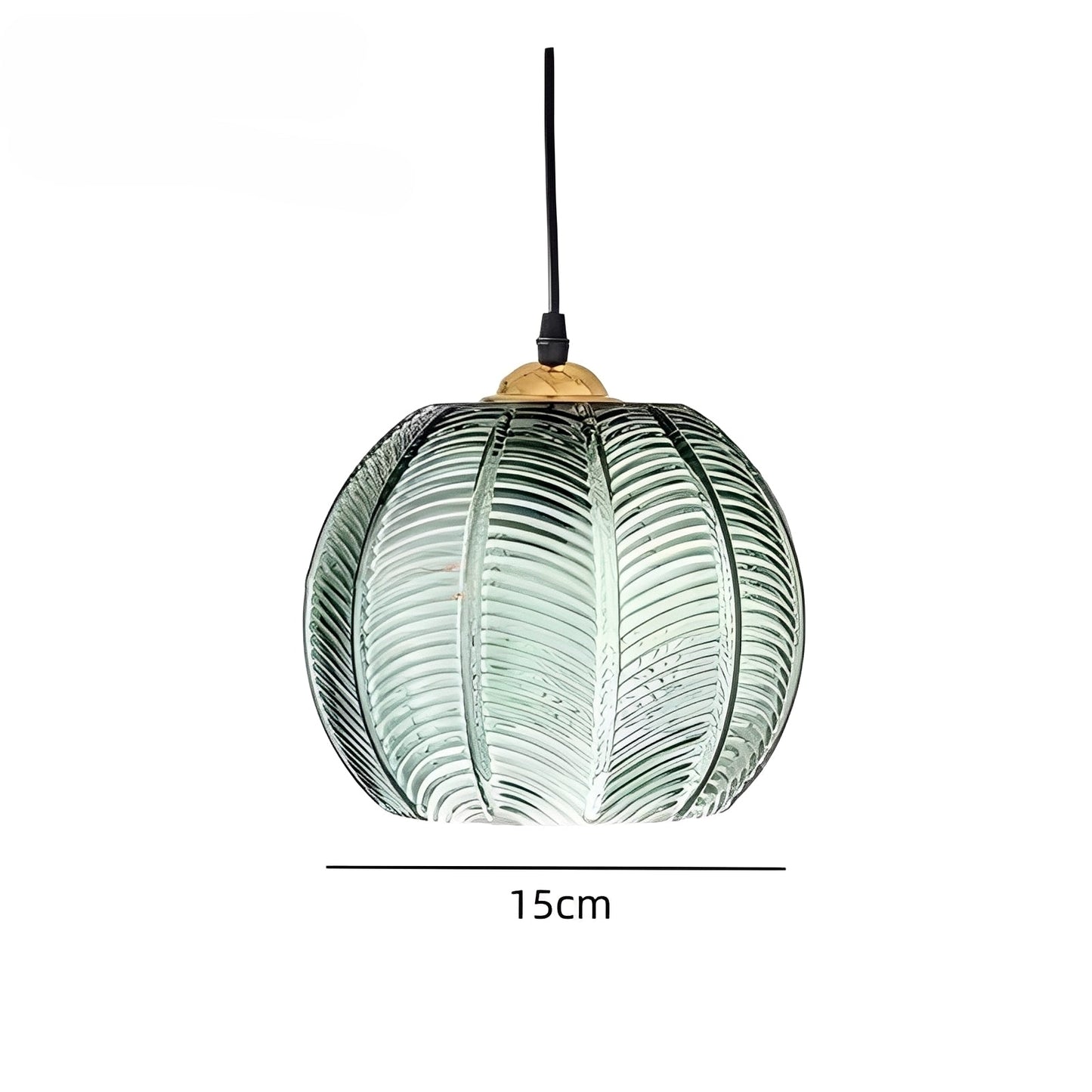 Aveline – Suspension en verre avec motif de feuille