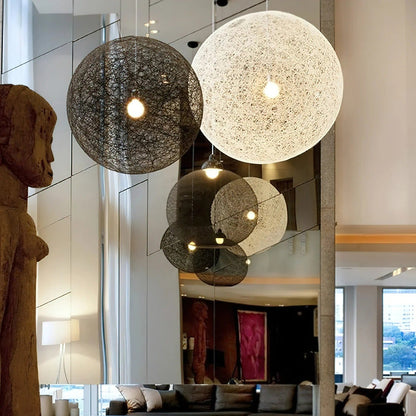 Nali – Lampe suspendue en corde de chanvre tressée à la main