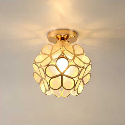 Floria – Lampe de plafond en vitrail style rétro