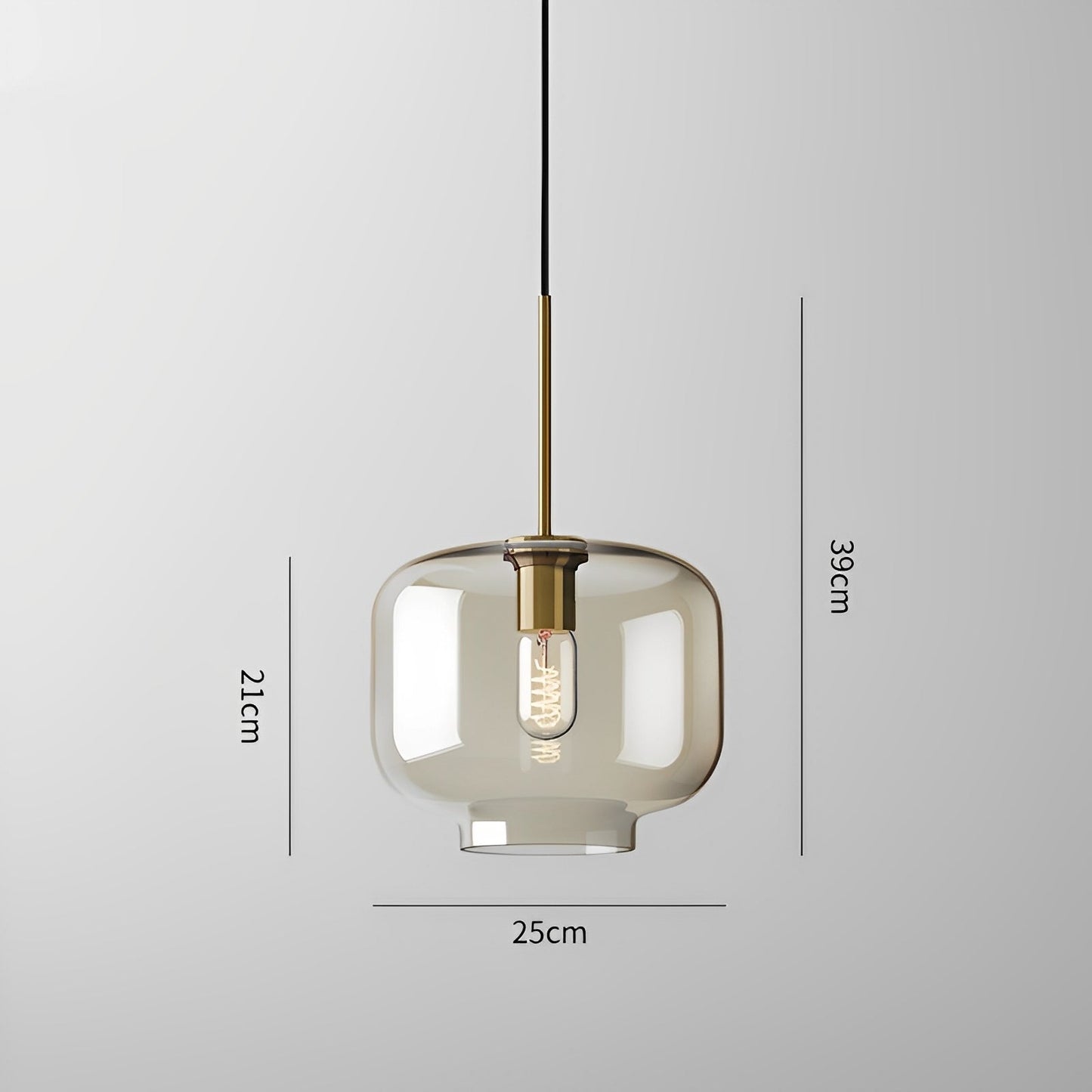 Isadora – Suspension en Verre Cognac au Style Moderne