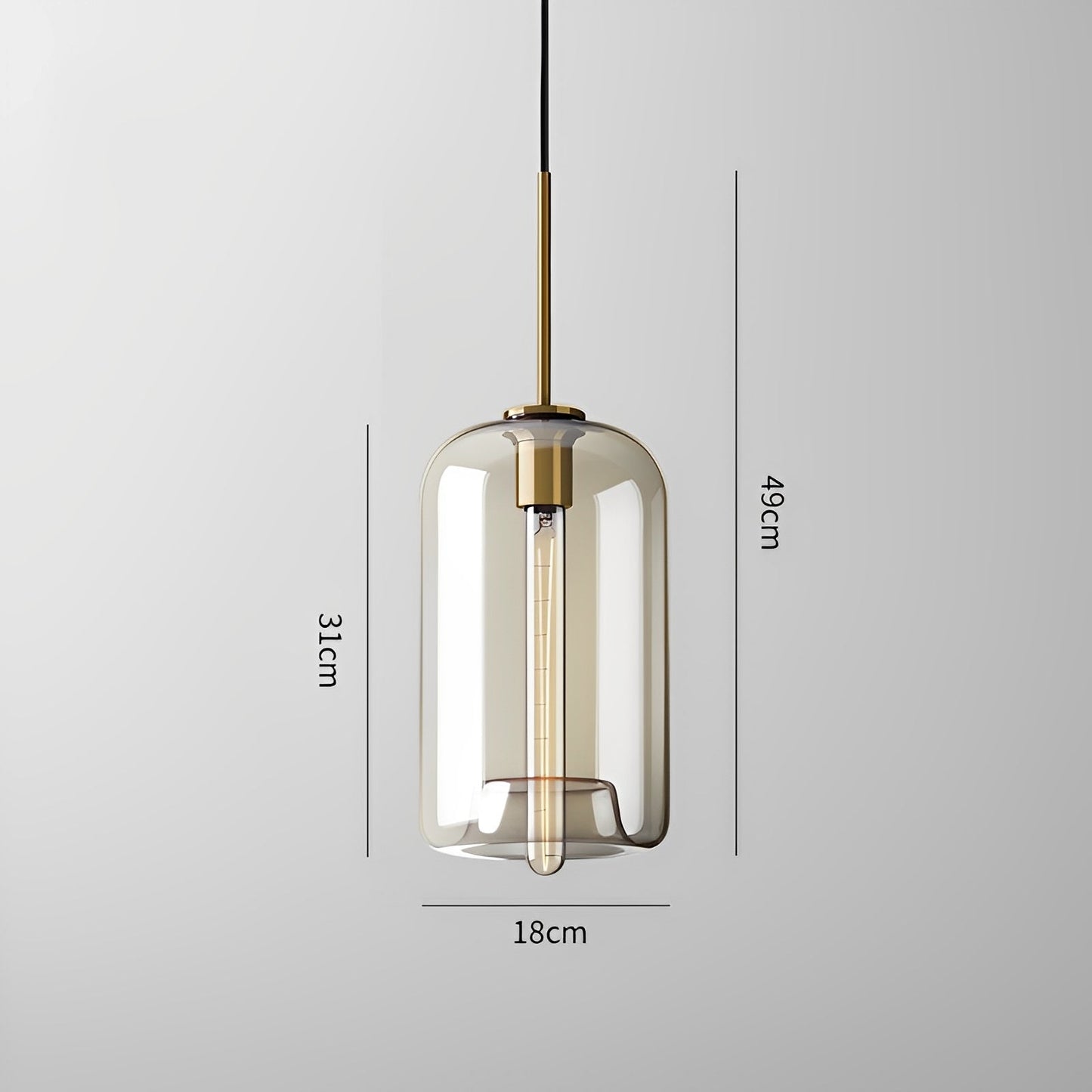 Isadora – Suspension en Verre Cognac au Style Moderne