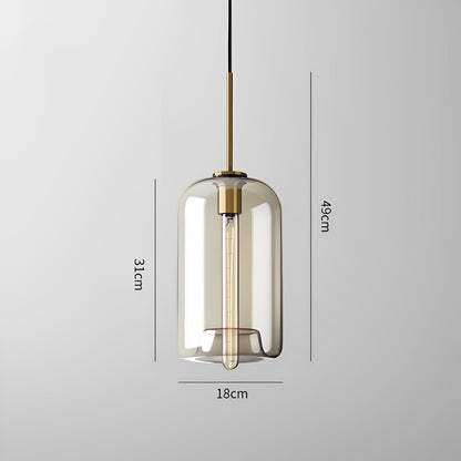 Isadora – Suspension en Verre Cognac au Style Moderne