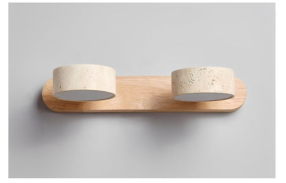 Naomi – Lampe miroir LED en bois & pierre