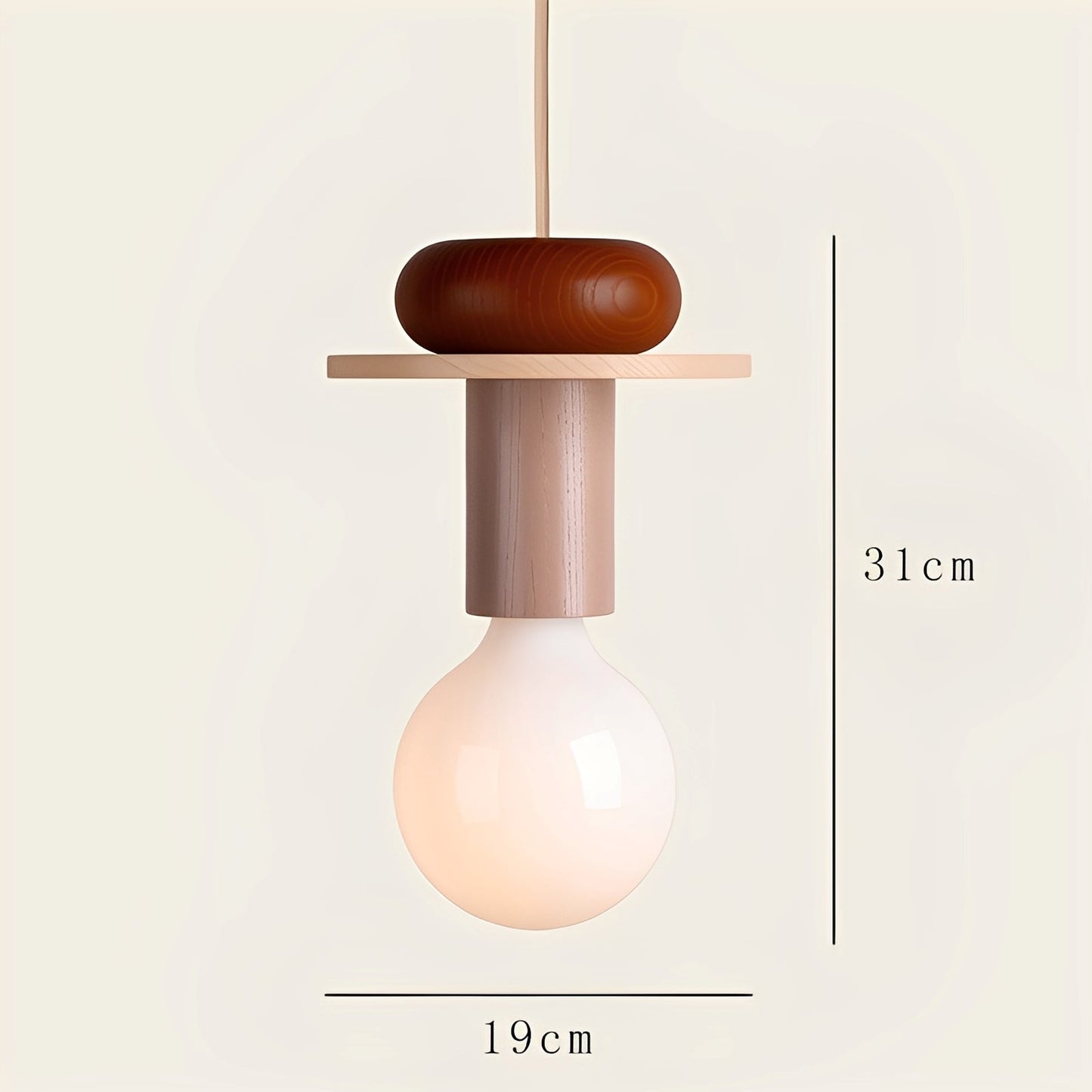 Tsubaki – Lampe Suspendue en Bois Géométrique et Colorée