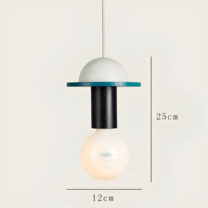 Tsubaki – Lampe Suspendue en Bois Géométrique et Colorée