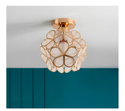 Floria – Lampe de plafond en vitrail style rétro