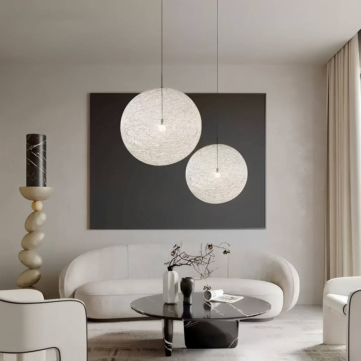 Nali – Lampe suspendue en corde de chanvre tressée à la main