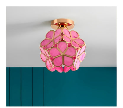 Floria – Lampe de plafond en vitrail style rétro