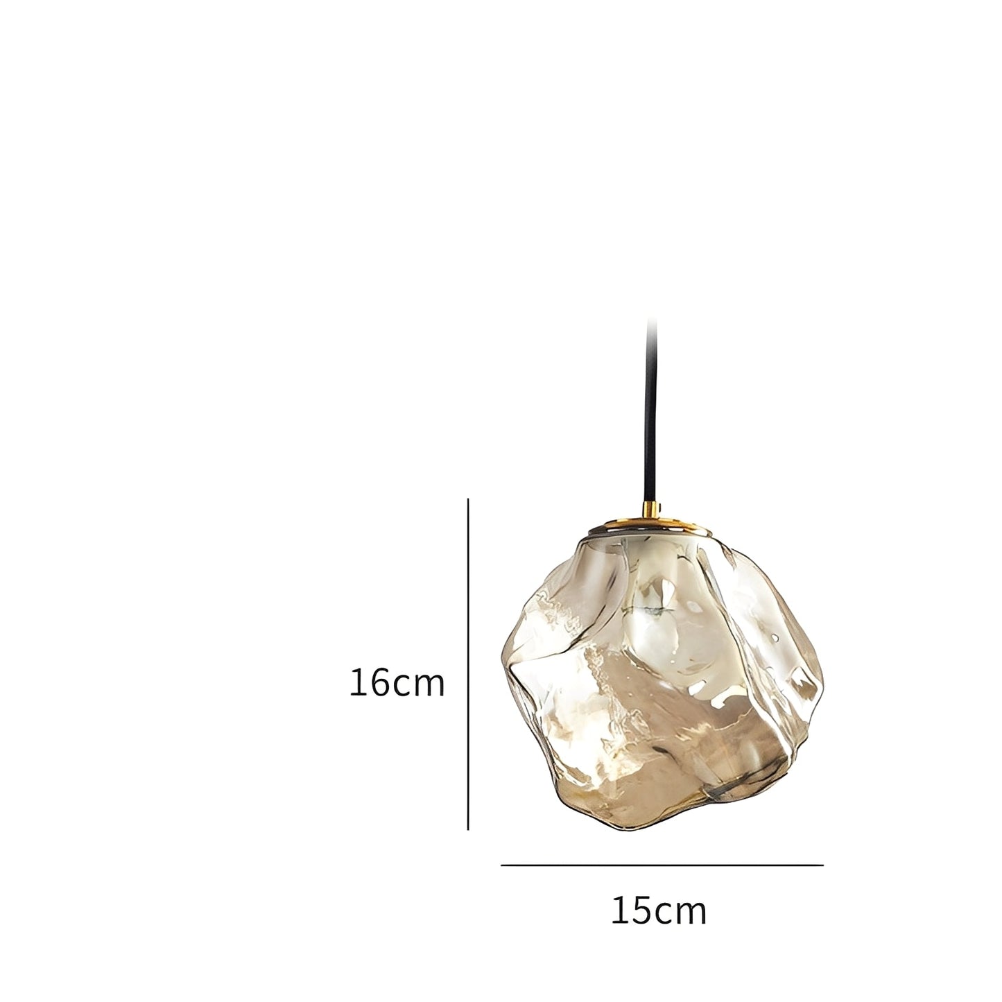 Aria – Lampe pendante en verre de glace et laiton
