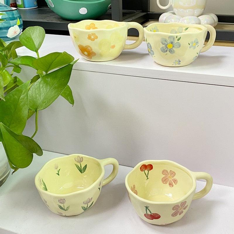 FleurTasse – Tasse artisanale avec fleurs et cerises