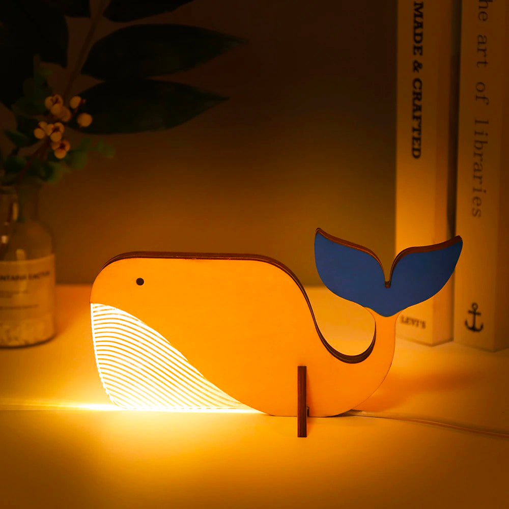 Noah – Lampe de table animaux en bois & acrylique