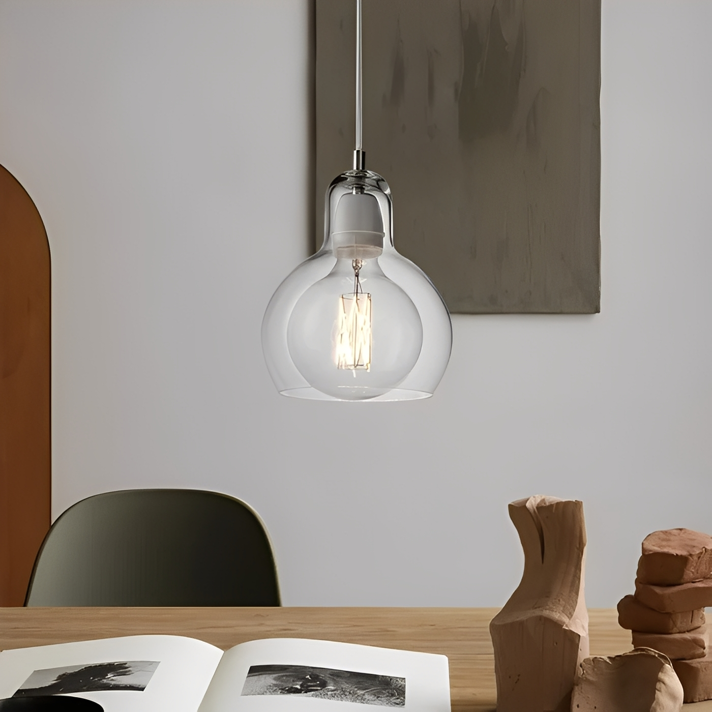 Nora – Lampe Suspendue en Verre Minimaliste